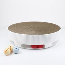 루시몰 고양이 장난감 공놀이 스크래쳐 원형 리필형41cm, 화이트