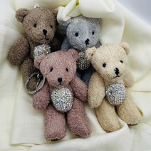 귀여운 관절 곰 캐릭터 애착 떡 스톤 가방 키링/봉제 인형 가방고리/수제품 열쇠고리/귀여운 키홀더