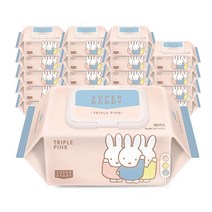 [블리스하이] 슈퍼대디 미피 콜라보 트리플 핑크 캡형 100매 20팩 신생아 유아 정수 엠보싱 대용량 아기 물티슈, 시그니처 미스터펭 77 캡형 70매 10팩