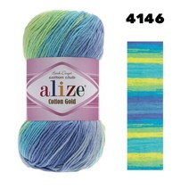 Alize-코튼 골드 바틱 100 Gr 부드러운 원사 손 뜨개질 크로셰 스레드 DIY 니트웨어 스카프 담요 목도리 스웨터 카디건, 10 4146, 1개