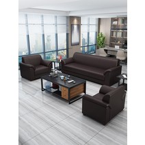 사무실 소파 심플한 현대적인 비즈니스 커피 테이블 콤비네이션 세트 리셉션 3인용, 싱글 + 싱글 + 더블