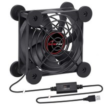 SNOWFAN 무소음 USB 컴퓨터 팬 80mm USB 팬 캐비닛 팬 5V 무소음 냉각 수신기 DVR 플레이스테이션/AV 캐비닛/TV 박스/Xbox 게임 콘솔용 (80mm 블랙, Black_2