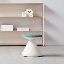 시디즈 펑거스 원형 스툴 의자, 바퀴형, 화이트 인디고블루