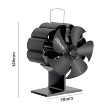 미니 화목 난로 가정용 불멍 화로대 열로 작동하고 효율적으로 열을 분배하는 5 엽 저소음 벽난로 팬 장작 난로용 송풍기, 스토브 팬