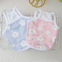 펫라이엇 강아지옷재고정리 고양이 꽃나시 티셔츠 실내복 외출복, SL1-24_블루