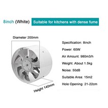 덕트모터 공업용환풍기 배풍기 바람부는기계 8인치 파이프 배기 팬 천장 공기 환기 송풍기 화장실 주방, 01 WHITE