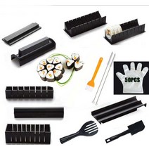 주먹밥 스시 도시락 틀 통 도구 금형 주방 11 개대 메이커 장비 키트 일본 케이크 롤 다기능 만들기, 15 개 블랙 스시