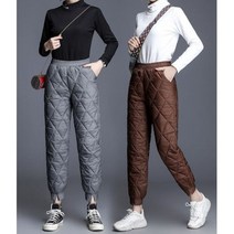 스토어라니 여자 여성 솜바지 패딩바지 밍크 기모 융 바지 겨울 와이드 따뜻한 팬츠 밴딩