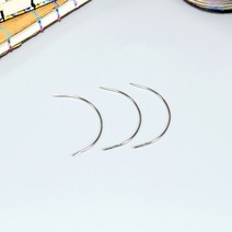 가죽공예용 커브바늘 곡바늘 수선바늘 곡선바늘 제본바늘 실제본 캅틱바인딩 3인치 25개입