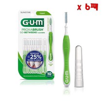 Sunstar GUM Proxabrush GoBetweens 선스타 검 프록사브러쉬 고 비트윈스 10개입 6팩