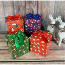 크리스마스쿠키박스 / 10x10x10cm / 4가지디자인3장씩=12개 1셋트 / 접이식박스 /시즌상품 교환 반품 불가