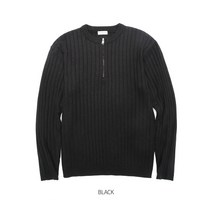 남여공용 봄 루즈핏 라운드 반집업 골지 니트