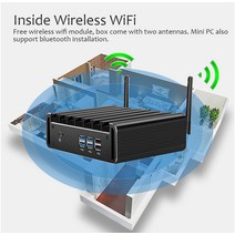 BEBEPC미니인텔코어i7-7500Ui5팬리스컴퓨터 300M와이파이HDMI윈도우4K오피스, 04Corei37100U_01NORAMSSDWIFI