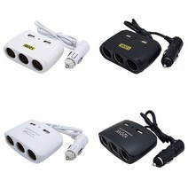 D21 자동차 차량용 2구USB 3구 멀티소켓 시거잭 0.4749ea, RA_ 체크 블랙