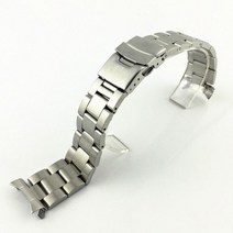 세이코 솔리드 스테인레스 스틸 밴드 남성용 스포츠 스트랩 20mm 22mm srpd skx007/skx009 SRPD63K1 쥬빌리 곡선 엔드 팔찌, type C no logo - 20mm