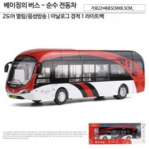도요타 버스 경찰버스 다이캐스트 모형장식 자동차피규어, 단일사이즈, 베이징신에너지버스레드 버스