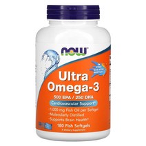 나우푸드 울트라 오메가3 500 EPA/250 DHA 피쉬 소프트젤 180정, 2병