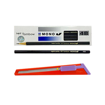 톰보 MONO 4B연필 12p + 피스코리아 201 컷터칼 세트, 랜덤발송(컷터칼), 6세트
