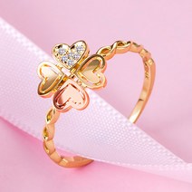 골드앤 18K 하트클로버 반지