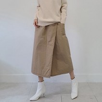 [어반프랑] 헨지 패딩 본딩 랩 와이드 바스락 밴딩 치마바지