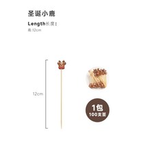 도시락픽 과일꼬치 뷔페꼬지 퐁듀용 케이터링꼬치픽 100개 벌크, 크리스마스사슴100개