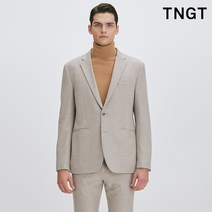(정품)(95/100 사이즈 특가) TNGT 베이지 멜란지 슬림핏 스트레치 셋업 자켓