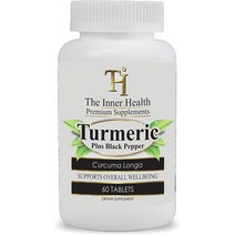 미국 직구 The Inner Health Turmeric with 하루 한알씩 1-3번 Black Pepper Complex 60테블렛 1팩, 수량, 상세참조