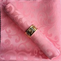 1PCS 48x48cm 냅킨 천 새틴 폴리 에스터 럭셔리 소프트 자카드 테이블 냅킨 호텔 레스토랑 홈 파티 웨딩 장식, Pink