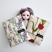 핸드메이드 자체제작 포켓용 소형 중형 군용 대형 미니 손 핫팩 파우치 고급 패브릭 린넨 손난로 주머니 커버 케이스 - 드로잉 플라워 꽃무늬 튤립 2종, 꽃잎흩날리며, L