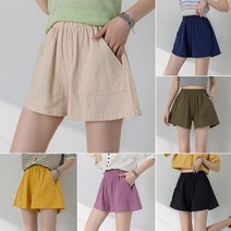 여성 데일리 큐트 린넨라이크 밴딩 숏 팬츠 여자 반바지 일상룩 여친룩
