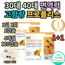 광동 생활 건강 식약처 식약청 인증 인정 천연 프로 플로 폴리 폴리스 플리스 추출물 아연 셀레늄 플라보노이드 캡슐 영양제 고함량 고용량 만성 몸 속 몸에 염증 항산화 부모님 선물, 2박스 4개월