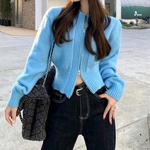 메이킹유 아우터 지퍼 가디건 터틀넥 루즈핏 H6064리스니트집업