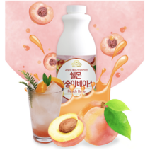 쉘몬 과일농축액 에이드 베이스1kg 모음(레몬 라임 자몽 오렌지 청포도 복숭아 망고), 쉘몬 과일 농축액 베이스 복숭아 1kg