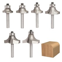 PROMSA Roundover 라우터 비트 1.3cm(1/2인치) 섕크 반경 1.4cm(9/16인치) 컷 직경 4.4cm(1-5/8인치) 라운드오버 비트 코너 라운딩 오버 라우, 6pcs 1/4 Shank Roundover Bit U