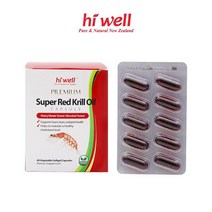 뉴질랜드 하이웰 프리미엄 슈퍼 레드 크릴오일 60 베지캡슐, 1box, 60캡슐