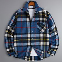 고스트리퍼블릭 OV 포켓 루즈 체크 오버핏 겉감 기모 긴팔 셔츠 MSH-582