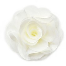 라라라 공단 장미 코사지 - 이중핀, 아이보리-12cm