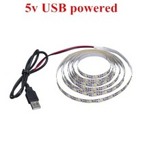 WELPUR 배터리 5V USB LED 스트립 2835 DC LED 조명 유연한 50CM 1M 2M 3M 5M 흰색 따뜻한 TV 배경 조명 야간 조명, 5V USB 전원, [01] WHITE