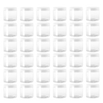 ZEONHEI 흰색 뚜껑이 있는 118 3ml(4온스) 플라스틱 슬라임 병 46개 BPA 프리 투명 화장품 용기 넓은 입구 보관 푸드 크림 잼 글리터 DIY 욕실 주방용 34164, 46Pcs White Lid 4oz