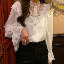 [센스만점] 러블리코디 룩 가을 청순룩 레이스 하객룩 소개팅룩 블라우스 가을여성옷 데이트 포인트