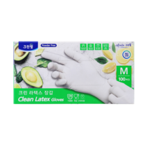 크린랩 라텍스 장갑 M (중) 100매입 1개, 중(M)