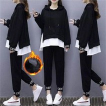 여성 기모 트레이닝 세트 박시 후드티 빅사이즈 nbf10 haichuang