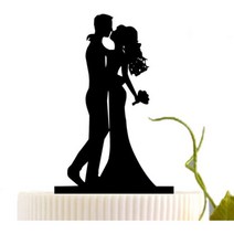 Bride and Groom Cake Toppers KOOTIPS Hard Acrylic DIY Wedding Bride Bridegroom Cake Snack Decoratio, 1