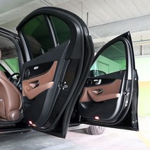 (오토클럽) 벤츠 E클래스 W213 가죽 도어커버 스크래치 기스 방지 보호 킥 패드 차량 악세사리 용품, 블랙