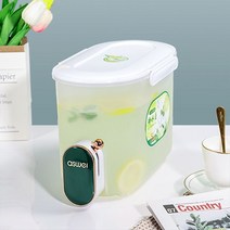 세계일주 탭 슈퍼 용량 워터 컵이있는 차가운 주전자 냉장고, 녹색