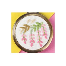 미리사몰 프랑스 십자수 세트 29종 DIY 키트 수 놓기 쿠션 액자 지갑 손거울 만들기 재료 학생 방과후 복지관 단체 수업 활동 패키지, 프랑스자수:핑크꽃거울