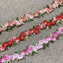 15mm / 자수 로즈 플라워 레이스 꽃줄 자수리본 꽃 레이스 동대문 DIY