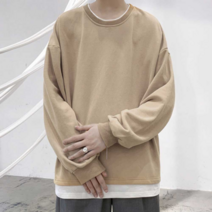 남자 학생 10대 오버핏 티셔츠 라운드넥 상의 패션