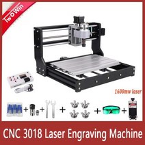 선반/밀링/보링 3018 레이저 조각기 10/15 레이저 밀링 머신 3 축 제어 레이저 조각 기계 목재 라우터 레이저 각인기 레이저각인기 목공공구, 1600mw laser+3018 pro