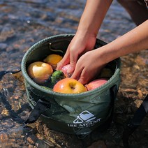 캠핑 다용도 설거지통 10L 15L 20L 멀티바스켓, 15L(밀리터리그린/사각)